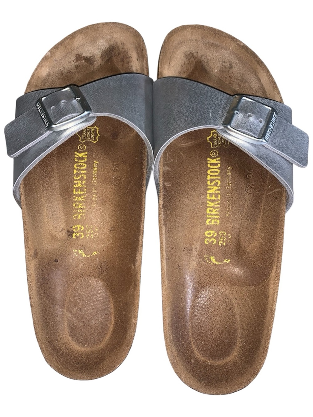 Unisex Birkenstock Madrid Silver Sandals Size 39 - Picture 2 of 3